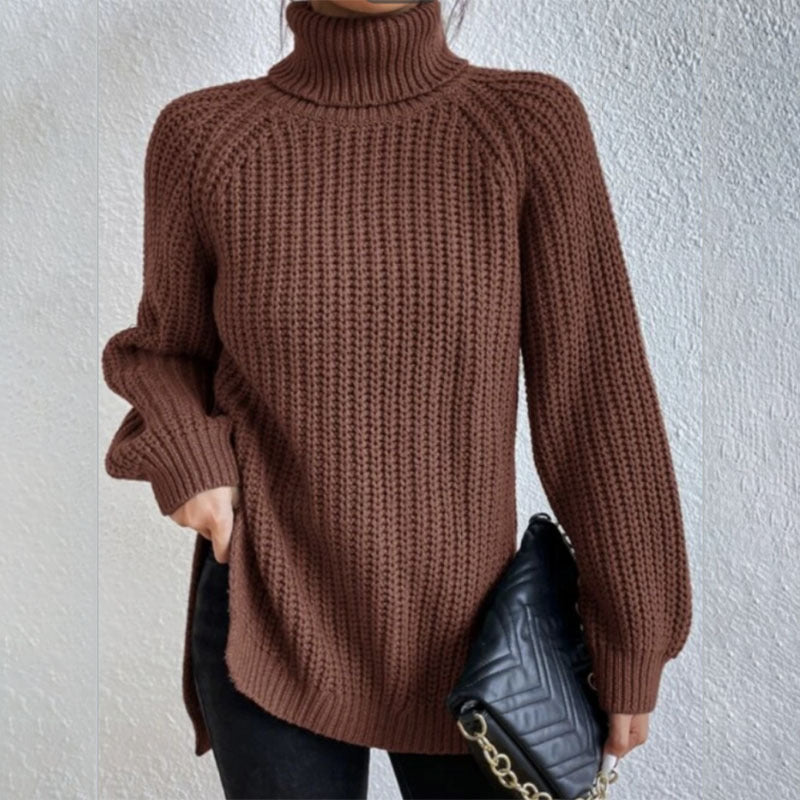 Schicker Damen-pullover mit hohem Kragen | Eulah