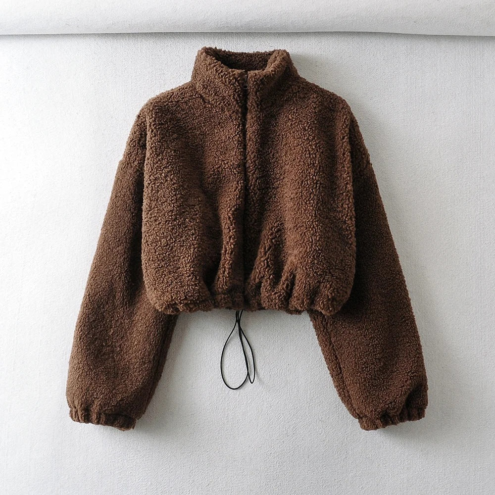 Cropped Teddy-Fleece Jacke | Sara