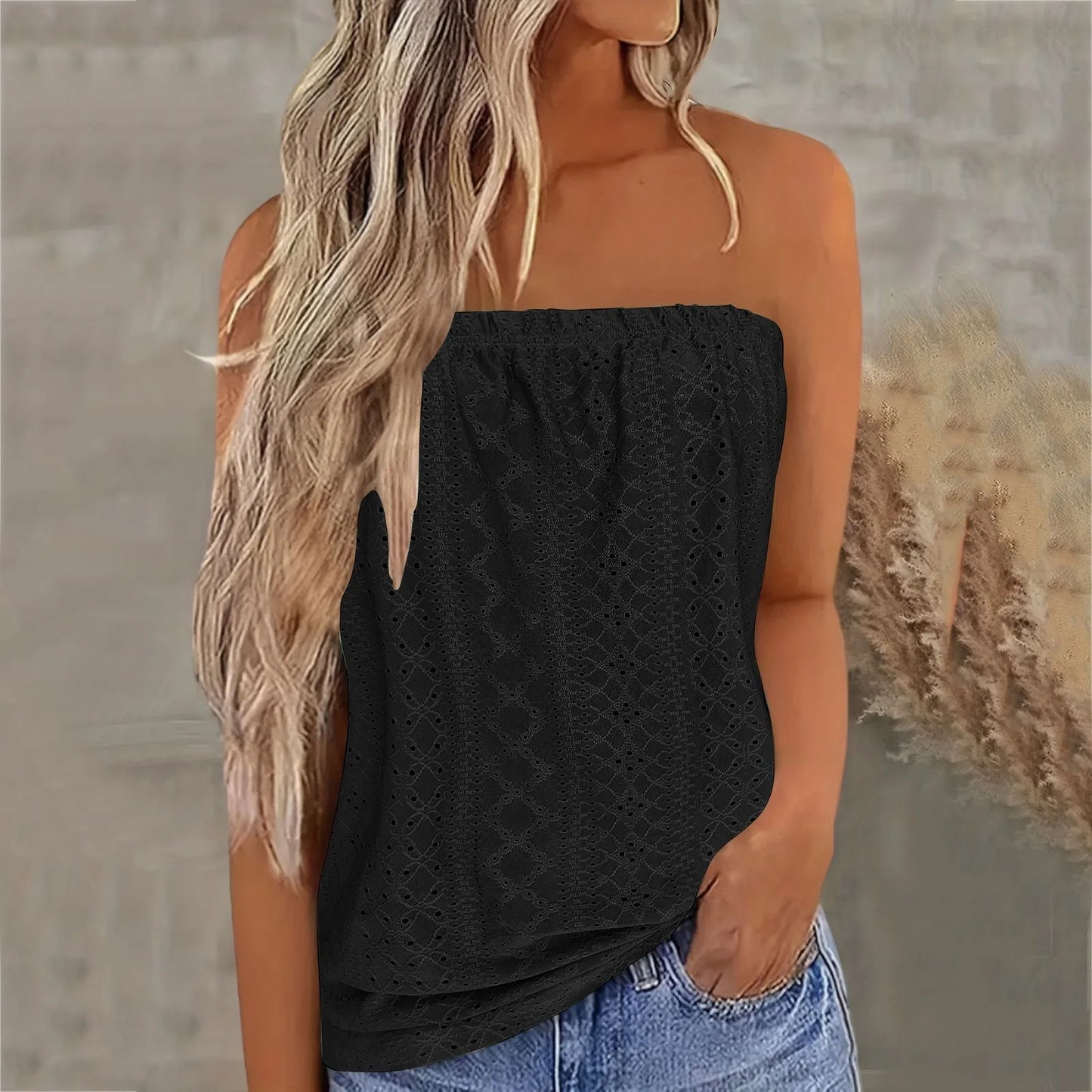 Damen Top mit Stickerei