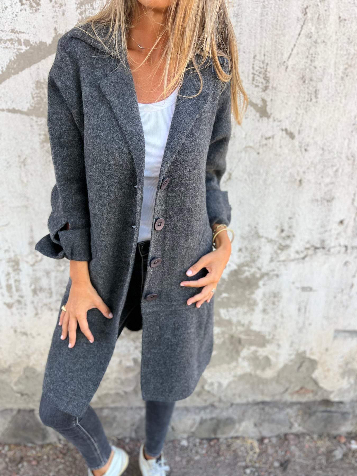 Gemütlicher langer Trenchcoat für Damen