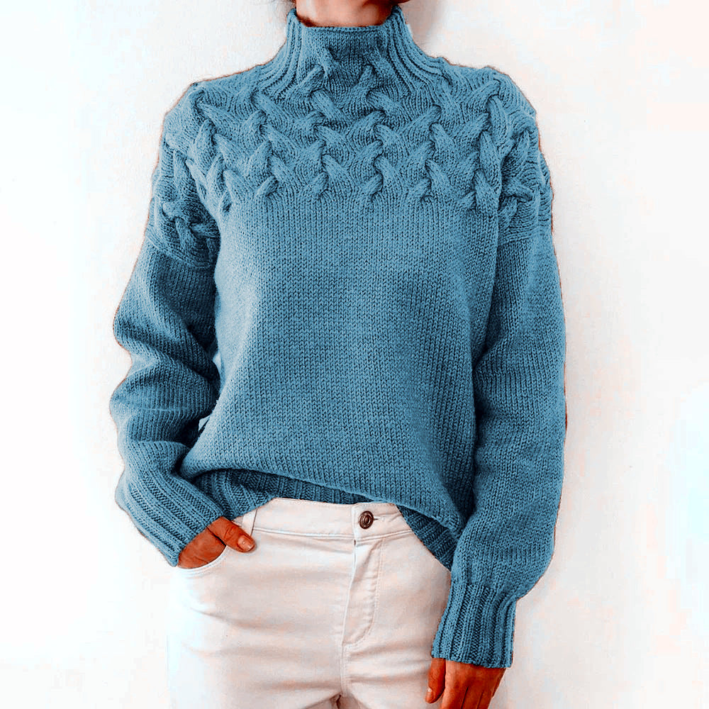 Gemütlicher Klassischer Strickpullover mit Rollkragen