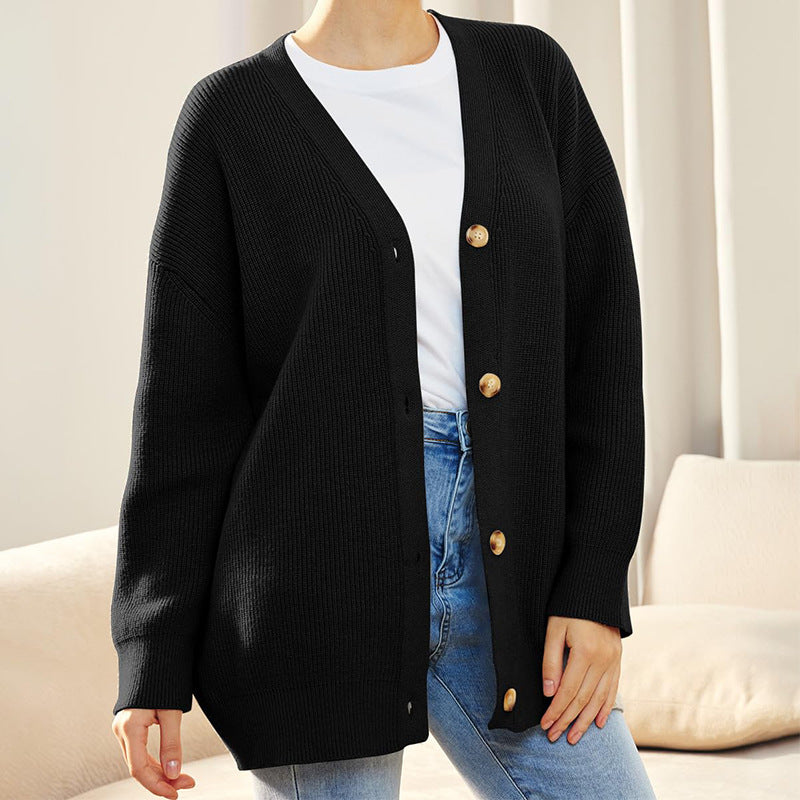 Eleganter Strick-Cardigan mit V-Ausschnitt für Damen