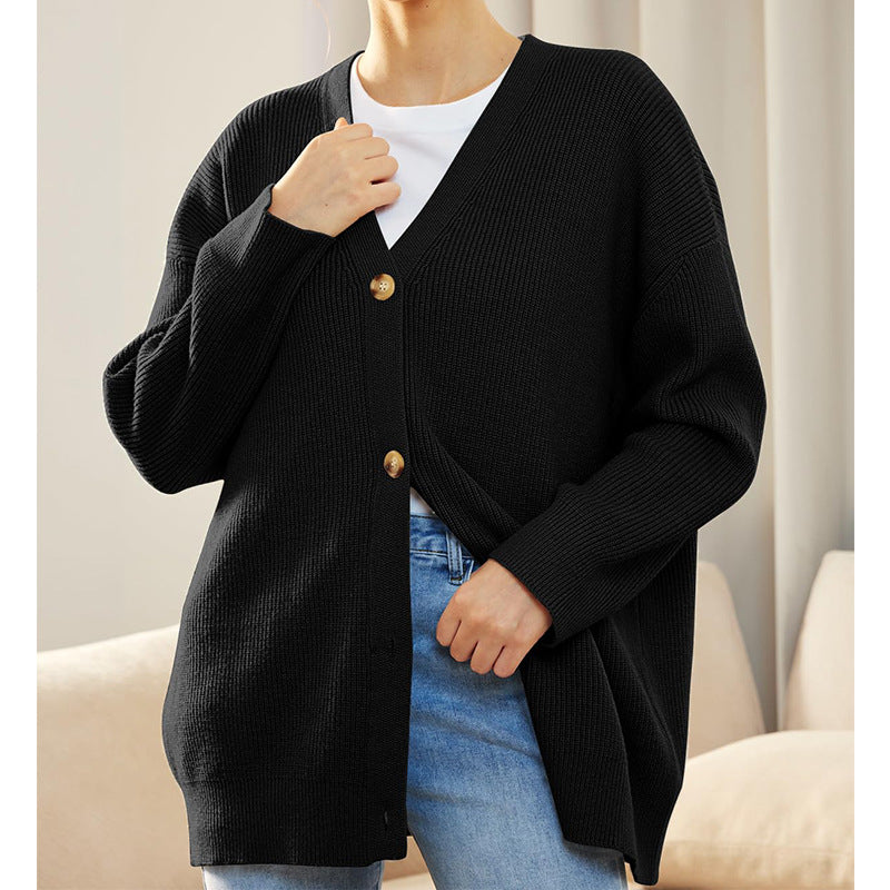 Eleganter Strick-Cardigan mit V-Ausschnitt für Damen