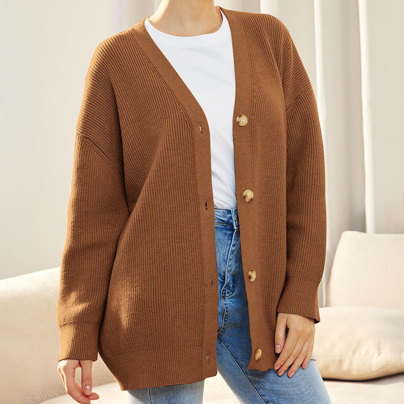 Eleganter Strick-Cardigan mit V-Ausschnitt für Damen