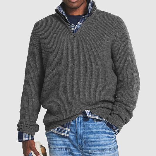 Business Casual Pullover mit Reißverschluss